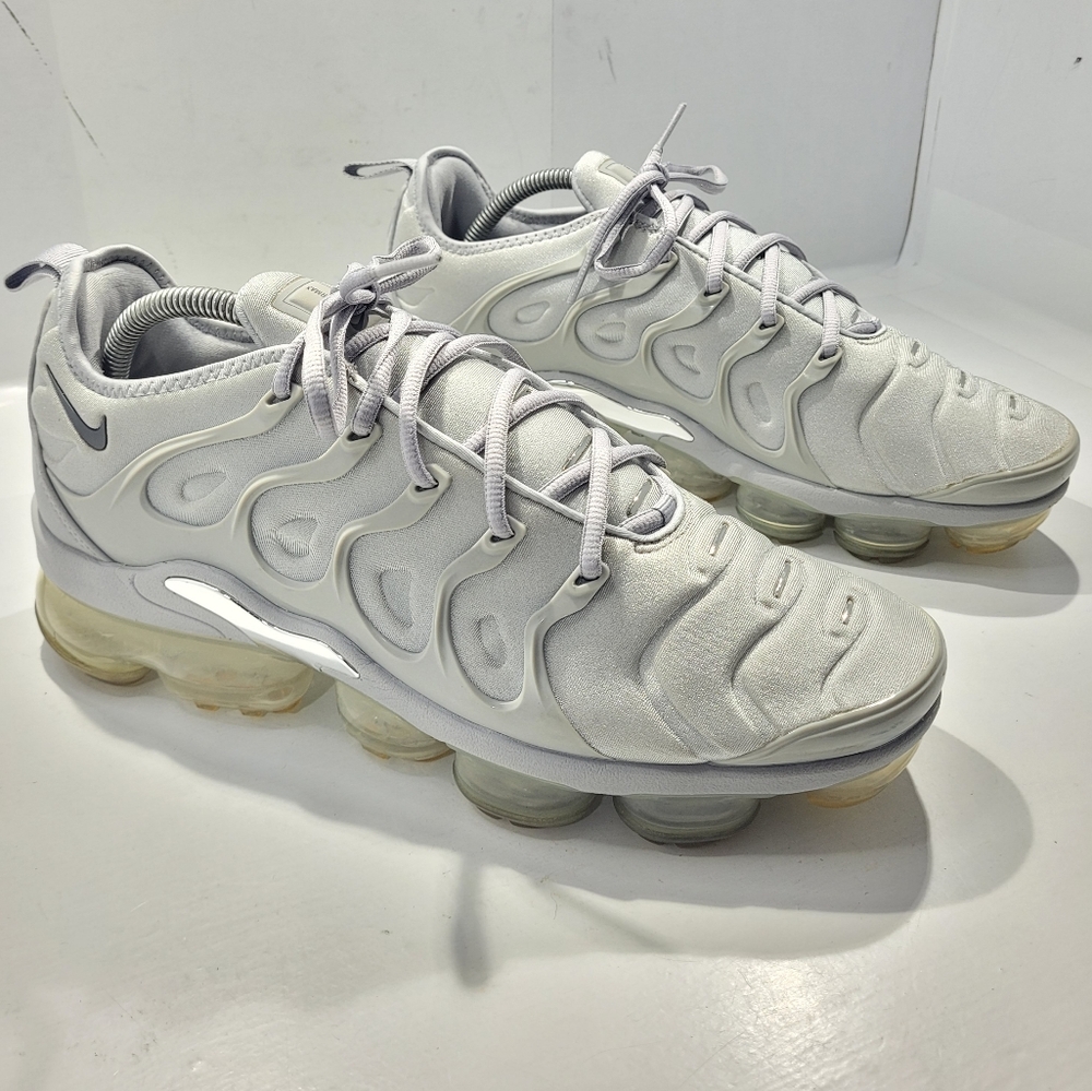 NIKE AIR VAPORMAX PLU WOLF GREY/METALLIC SILVER MEN'S 10 [924453-005]